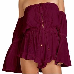 💕NWT RADIO FIJI SOKALLY ROMPER MAROON M***